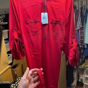 Red Calvin Klein shirt/dress XXL never worn